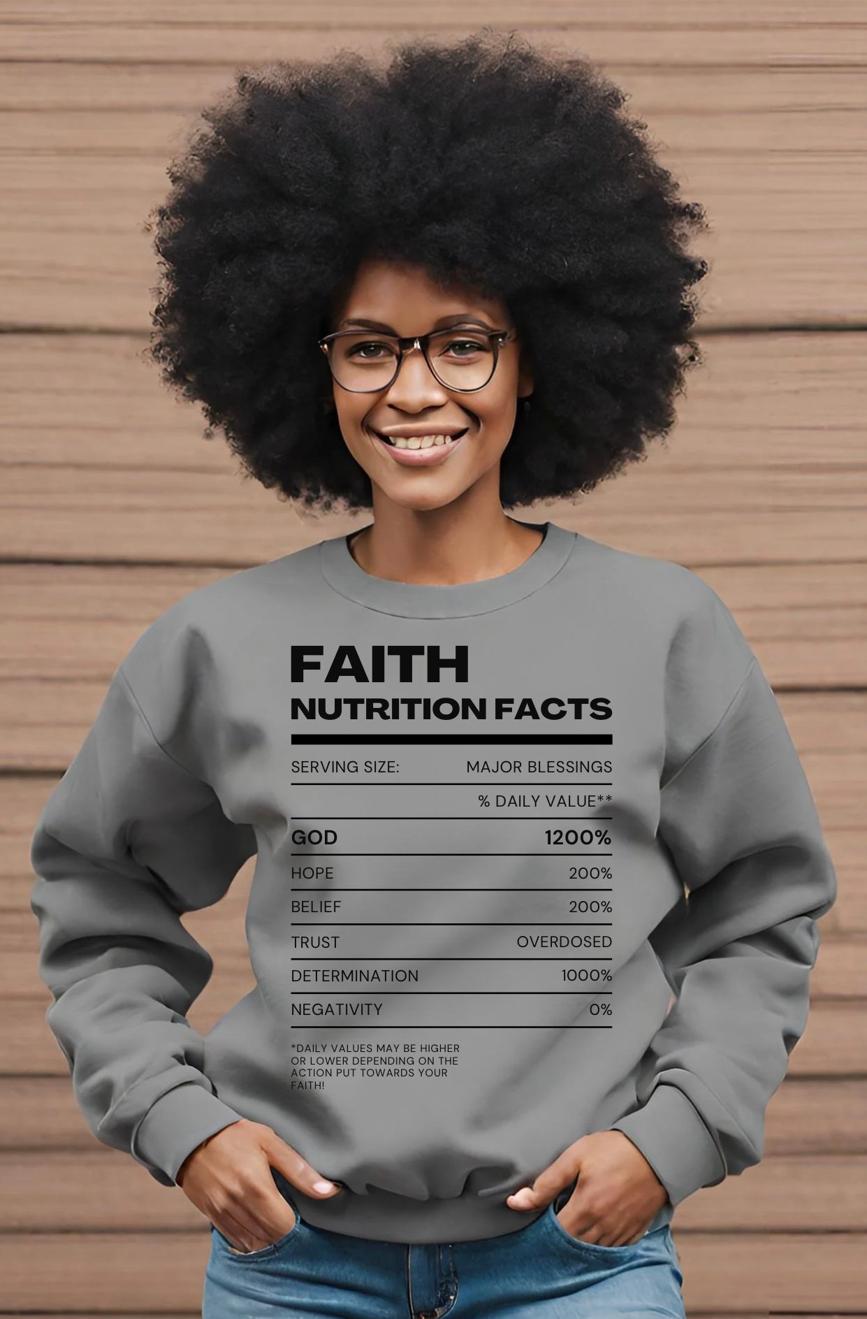 Faith Nutrition Facts Sweatshirt