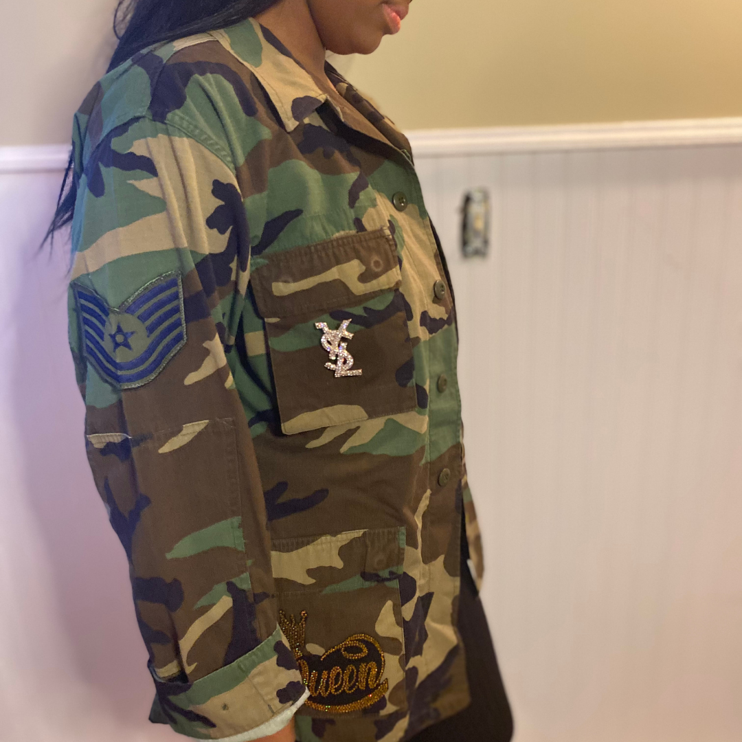 Slay Queen Vintage Camo Jacket